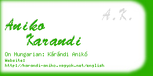 aniko karandi business card